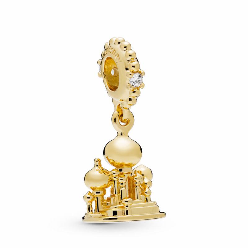 Pandora Australia Disney Agrabah Castle Dangle Charm - 18ct Gold Plated | YSVJXZ685